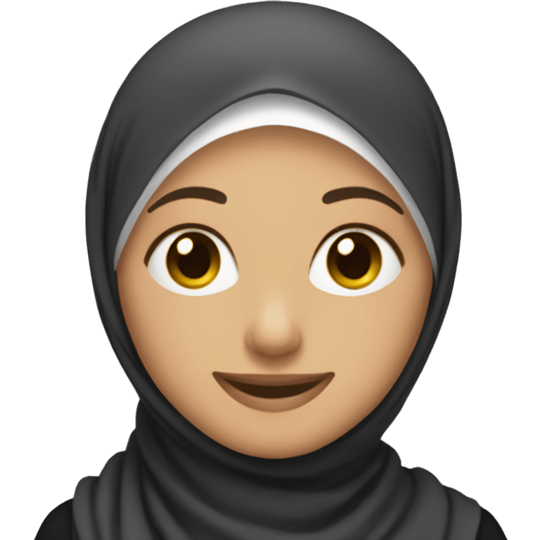 woman with a hijab who smile emoji