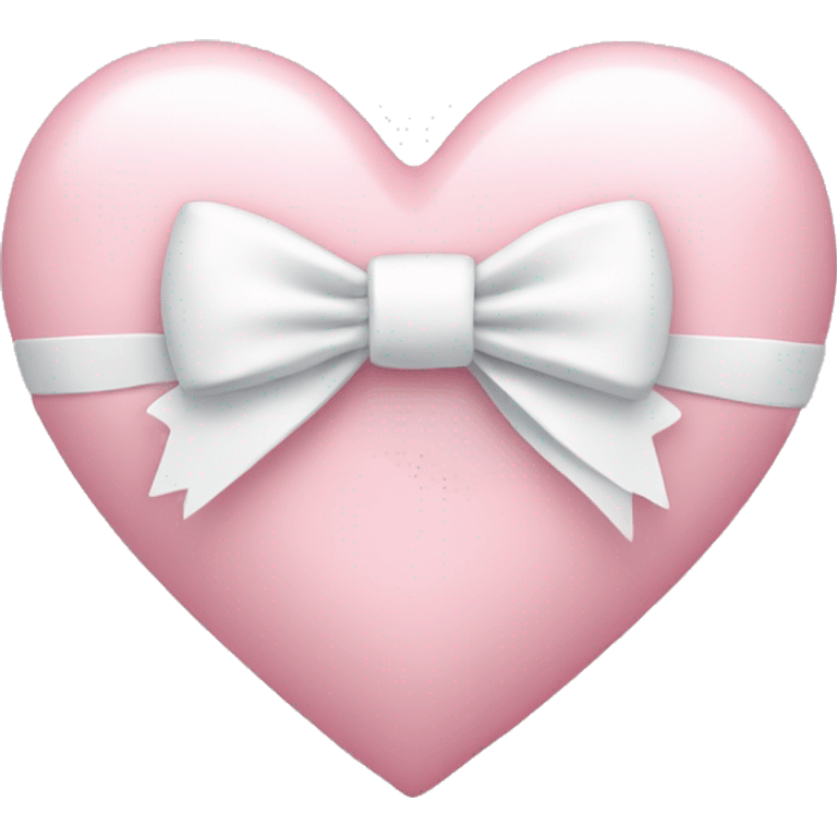 Pastel pink heart with white bow emoji