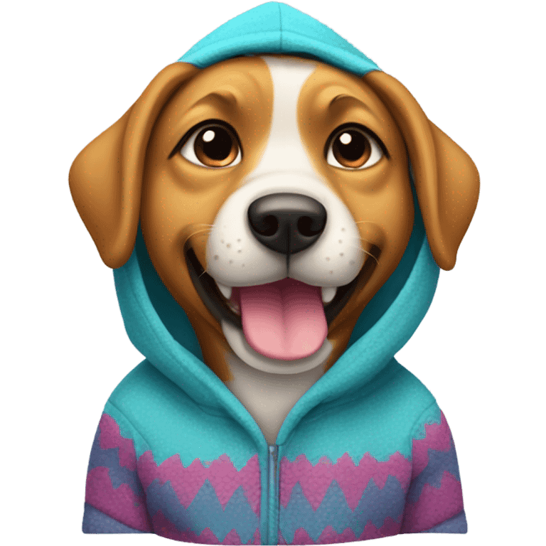 Dog wearing hoodie emoji