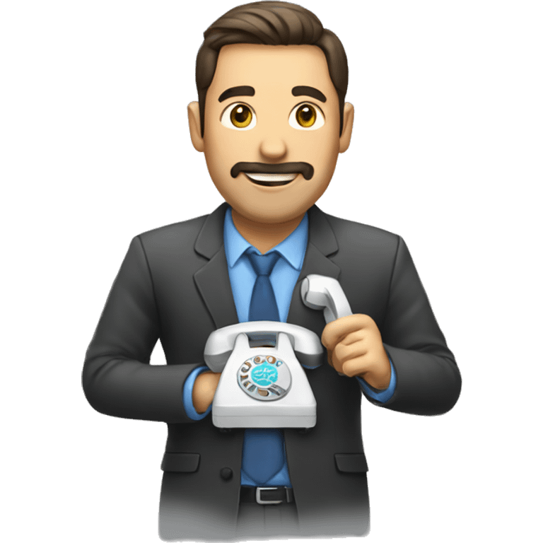 man with telephone emoji