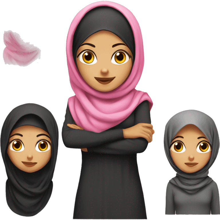 An Egyptian girl with a legitimate hijab  and the hijab is pink  emoji