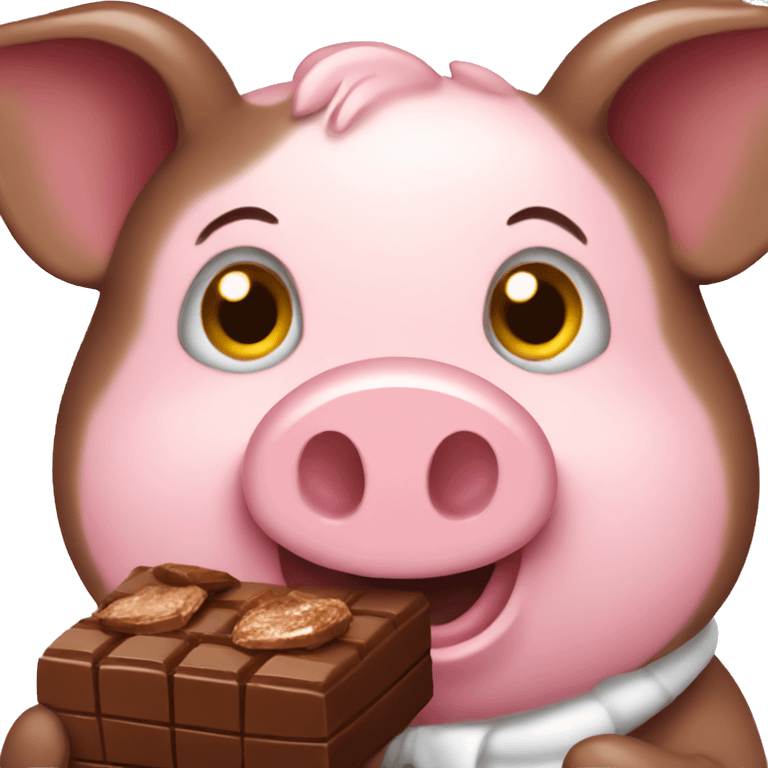 Piggy holding chocolate  emoji