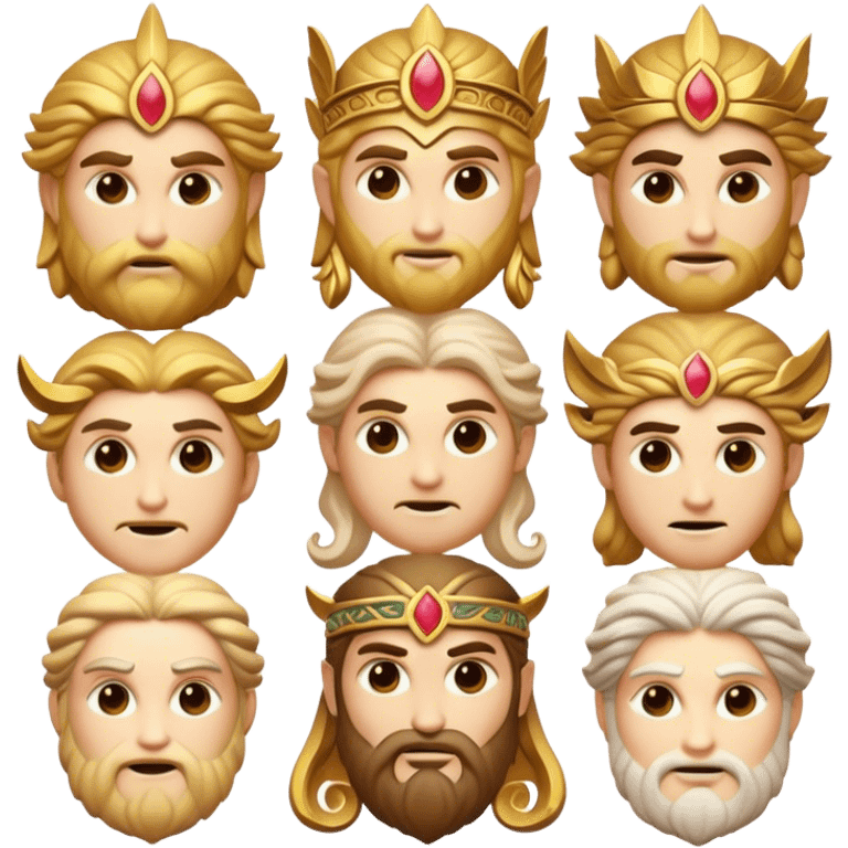 Cinematic Realistic Greek Gods Pop Culture Emoji, featuring mythic portrayals of ancient deities rendered with dynamic, ethereal lighting and classical detail. emoji