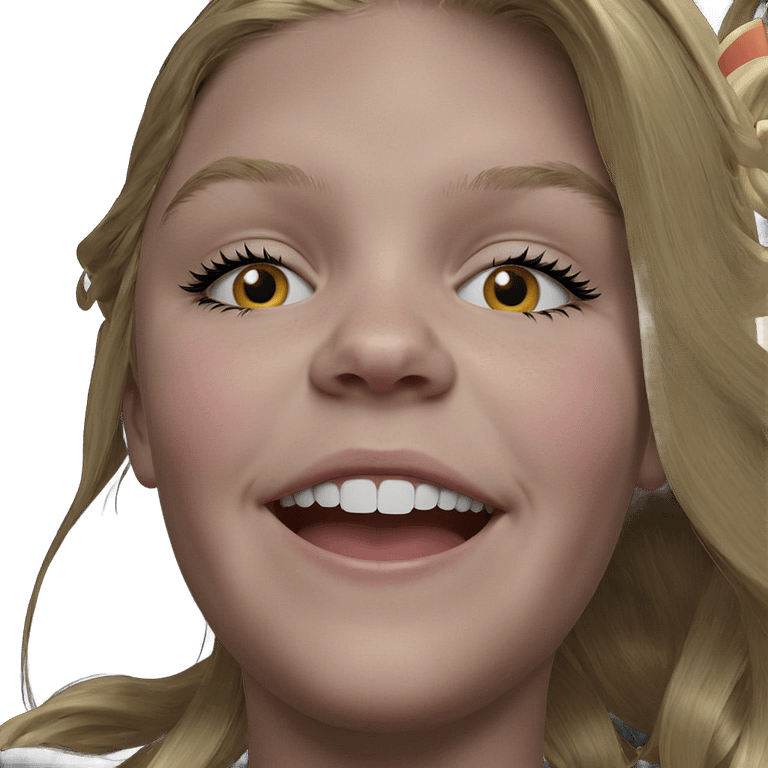 blonde girl portrait smiling emoji