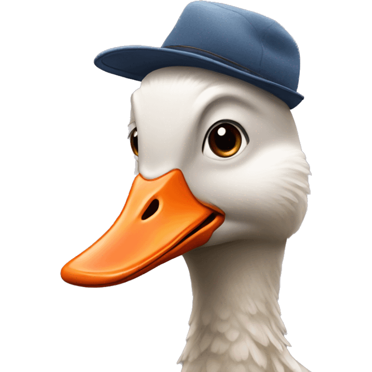 Goose wearing a hat emoji