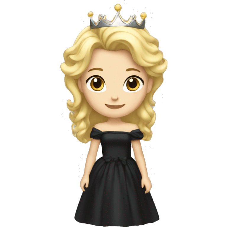 Black dress princess blonde crown emoji