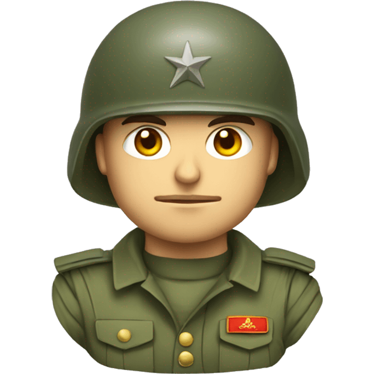 ussr soldier serious with military helmet emoji