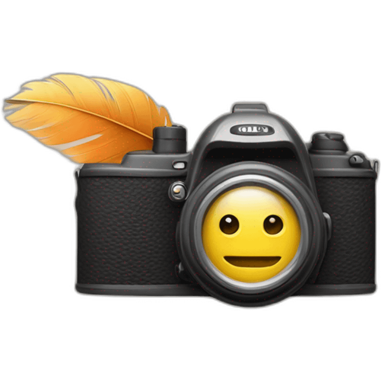 Camera et une plume d'écrivain emoji