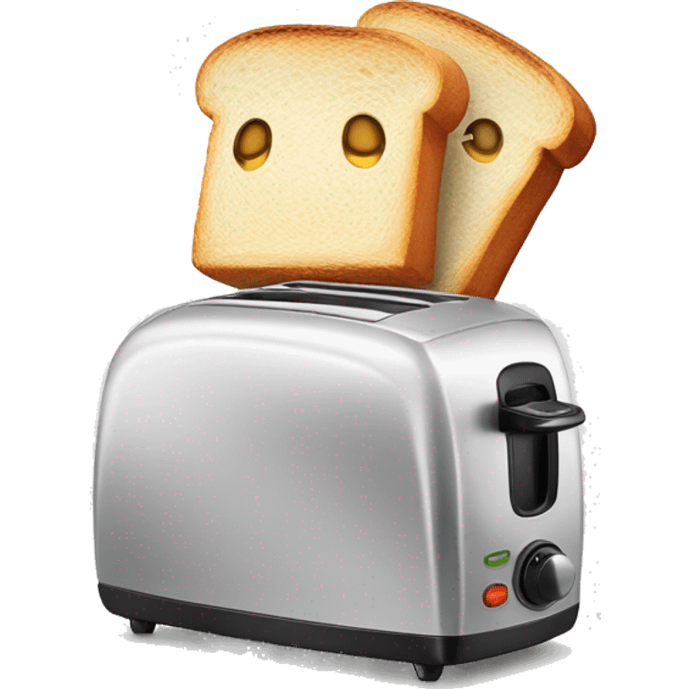 a toaster with toast excitedly popping up into the air emoji