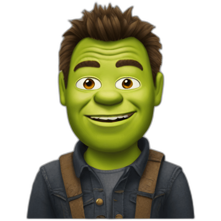 Shrek as rick astley emoji