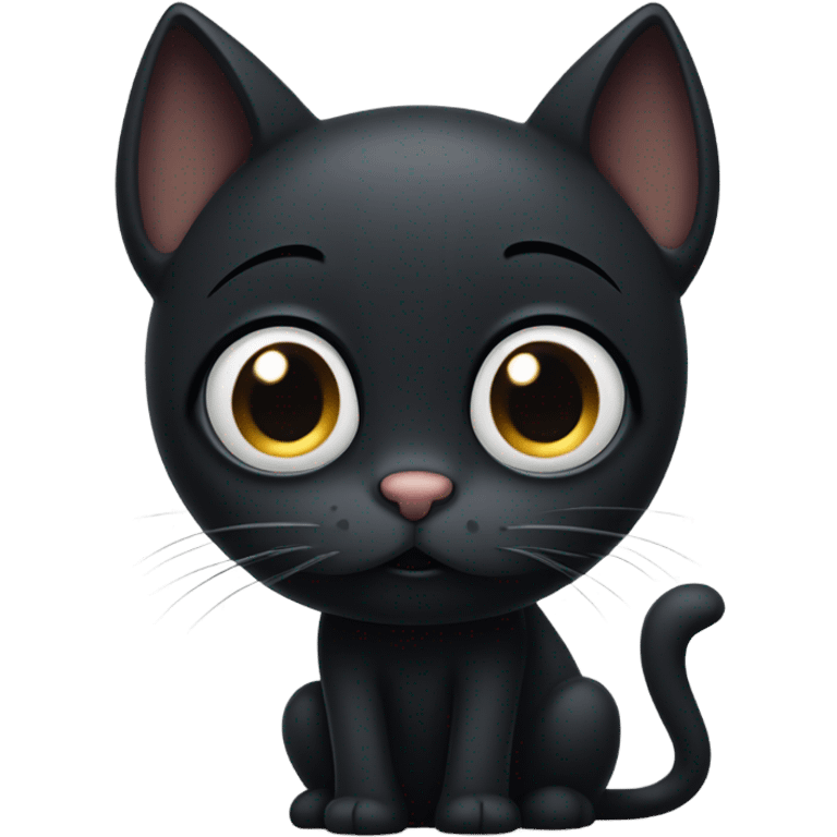 Sad black cat emoji