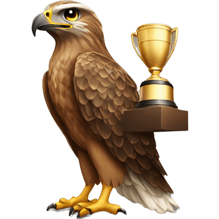 Hawk with trophy emoji