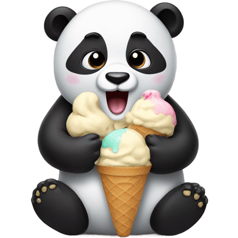 Panda eating ice cream emoji