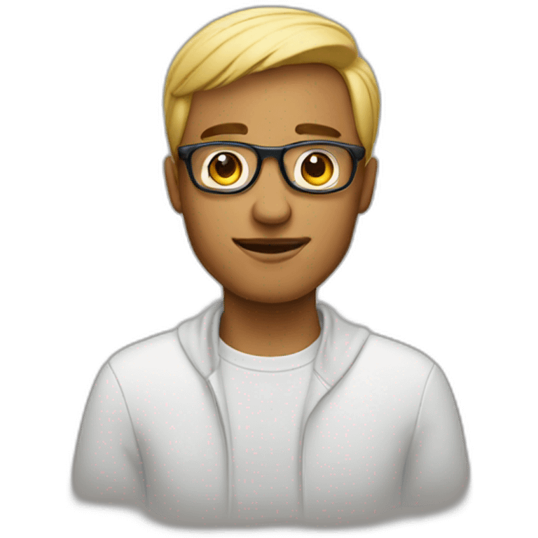 a guy using apple glasses emoji