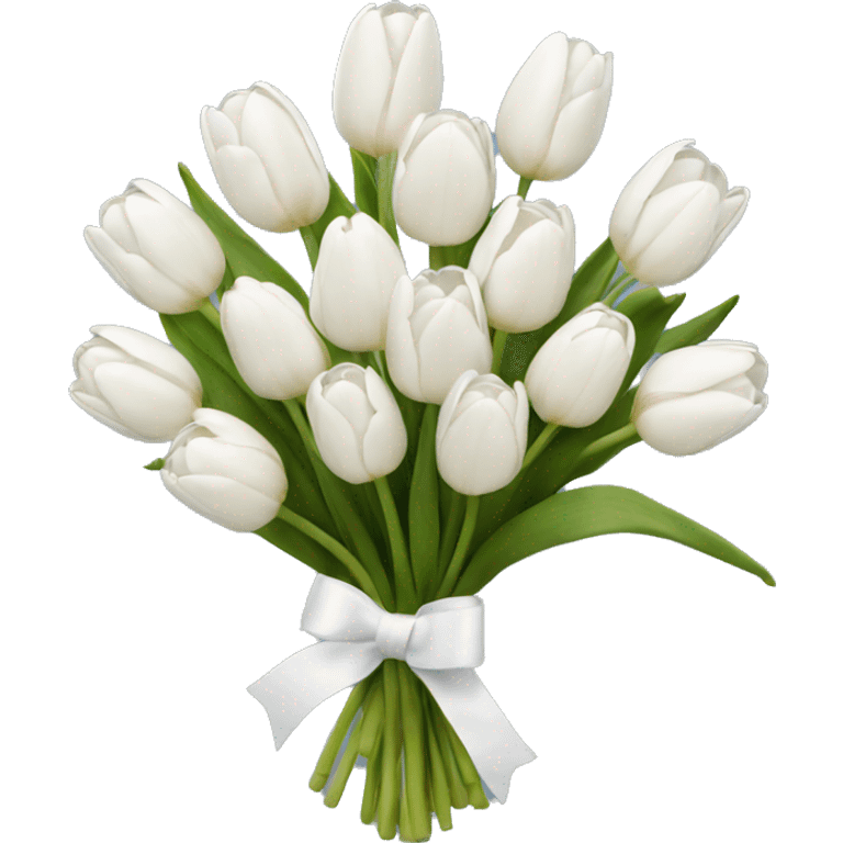 white tulip bouquet  emoji