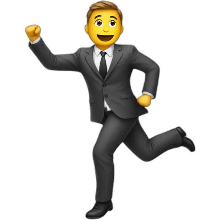 suit man flying emoji