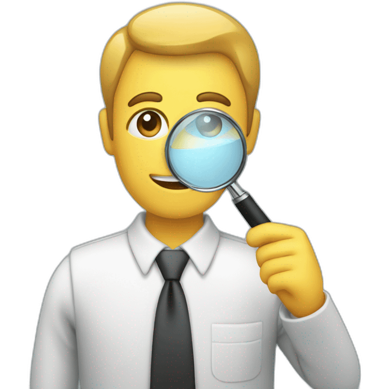 office worker, with magnifying glass emoji