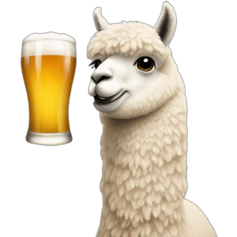 An alpaca drinking beer  emoji