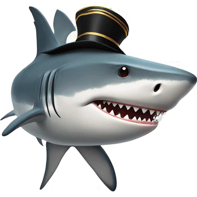 shark with tophat emoji