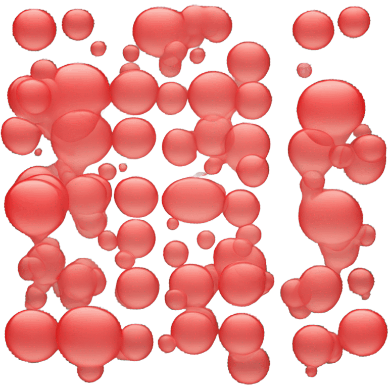 Group of red color shaded bubbles emoji