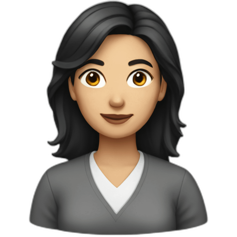 female Teacher with black hair emoji