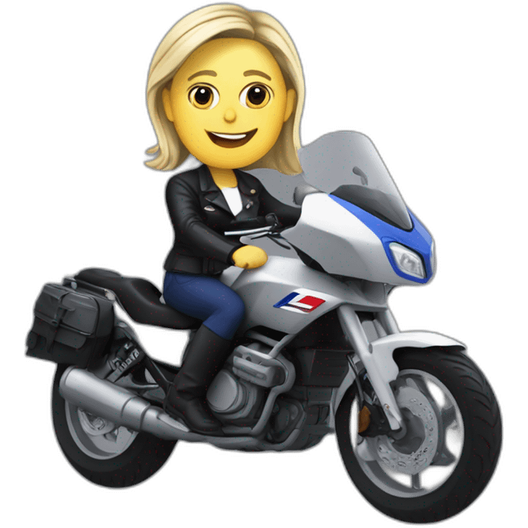 Marine le pen en moto emoji