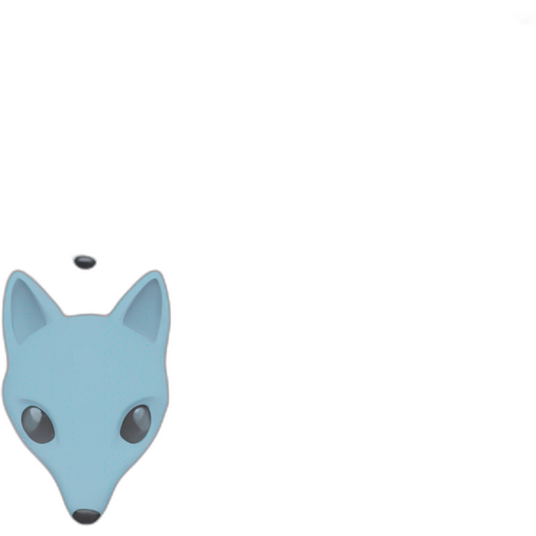 vertical half light blue vertical half pink fox emoji