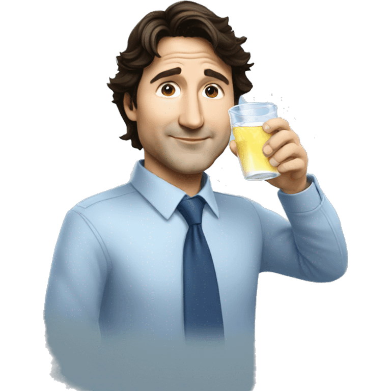 justin trudeau drink water  emoji