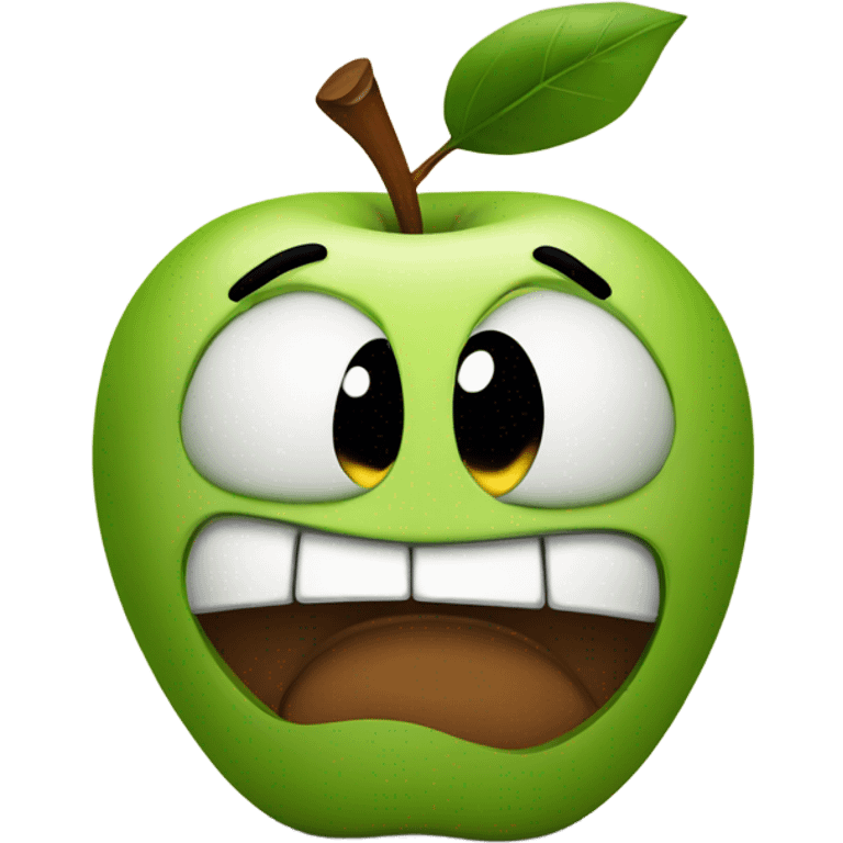 Angry apple emoji