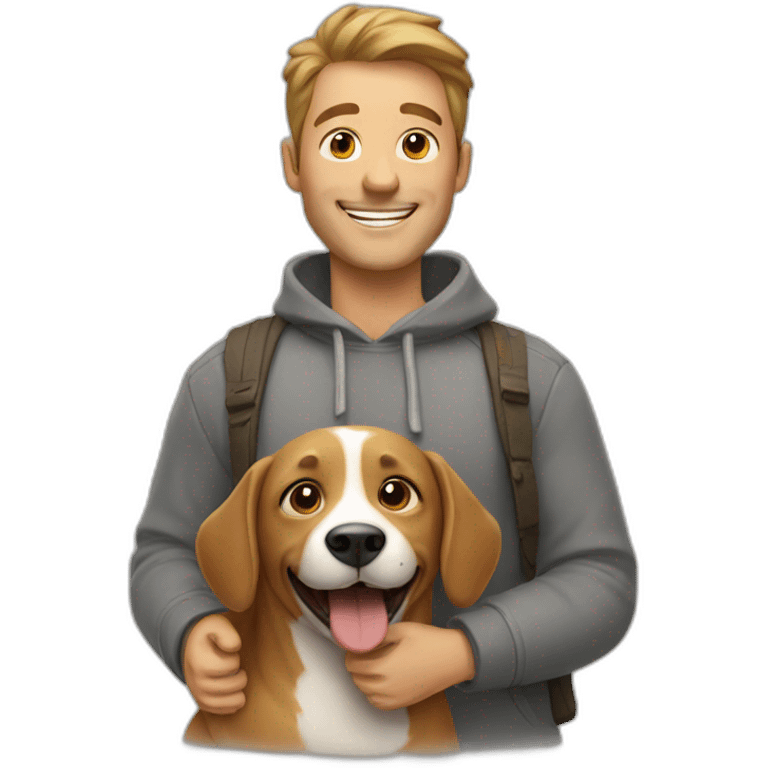 happy man with dog emoji