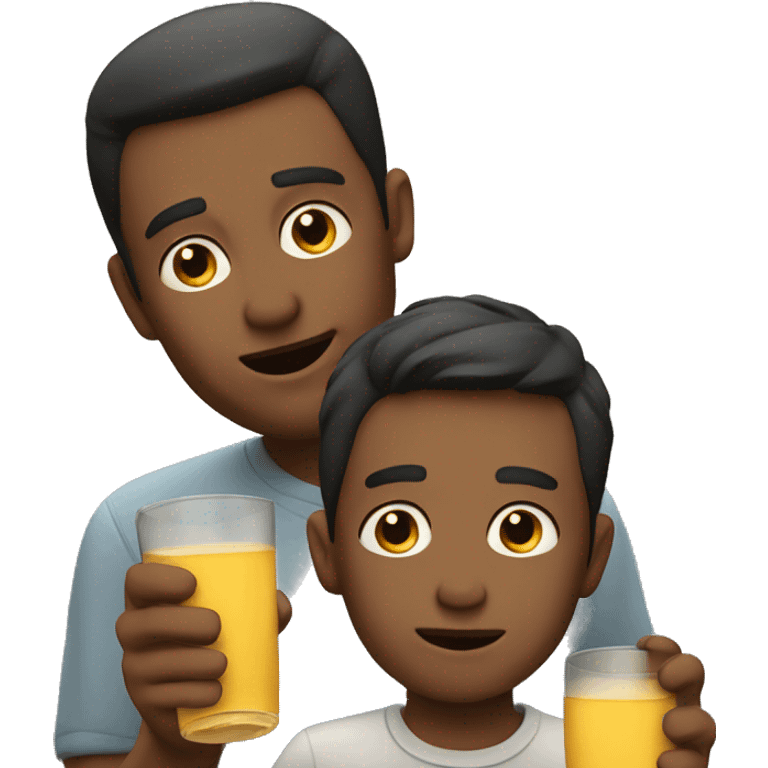 Thirsty dad and son emoji