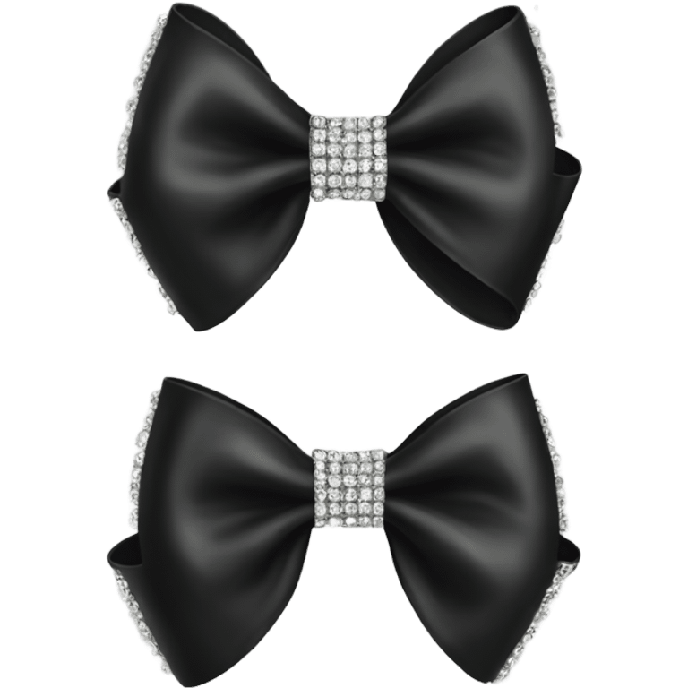 Elegant black bow with rhinestones  emoji