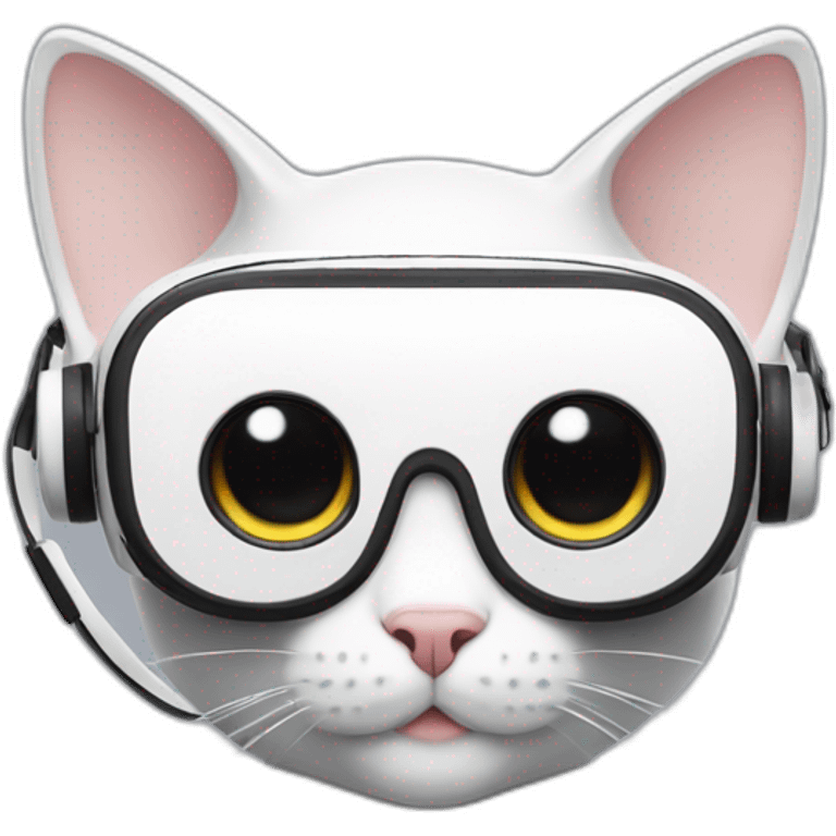 Cat with oculus quest 2 white headset emoji