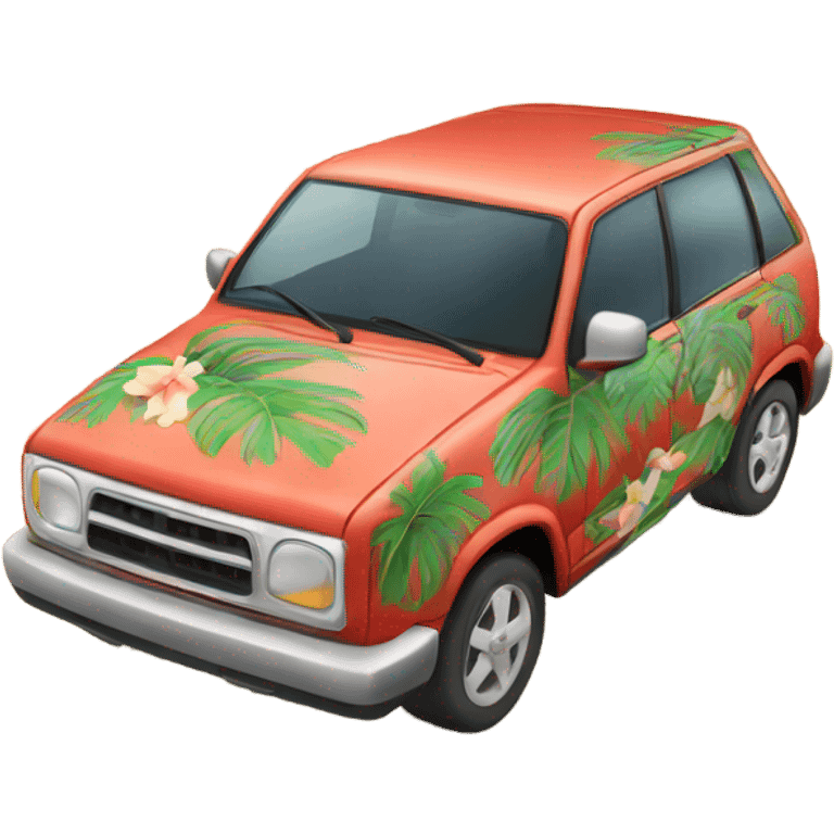 A car in a Hawaiian shirt  emoji