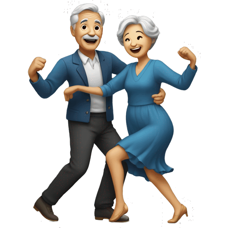 Old couple dancing emoji