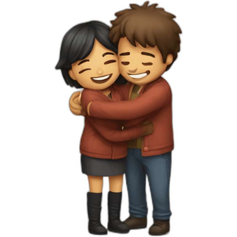 Hug couple emoji