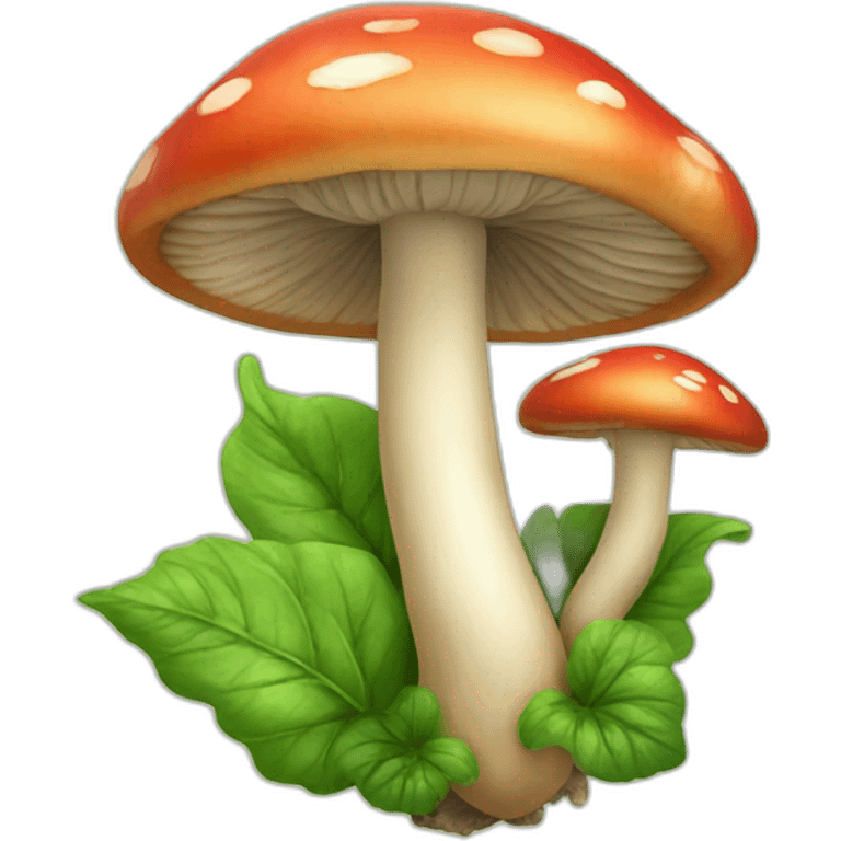 heart of mushrooms and plants emoji