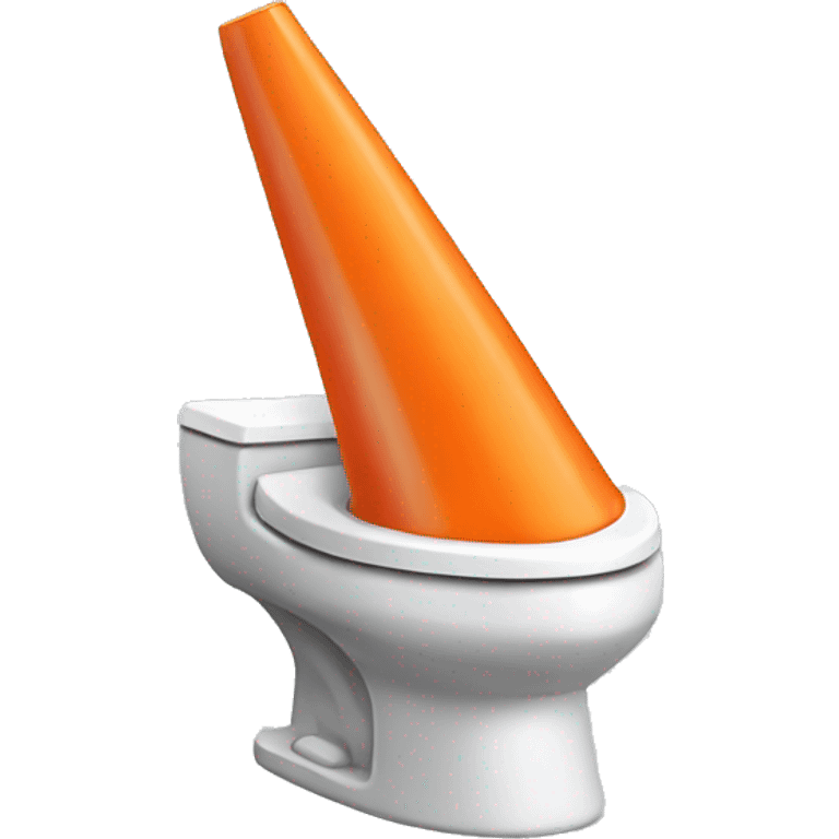 Skibidi toilet with a traffic cone hat emoji