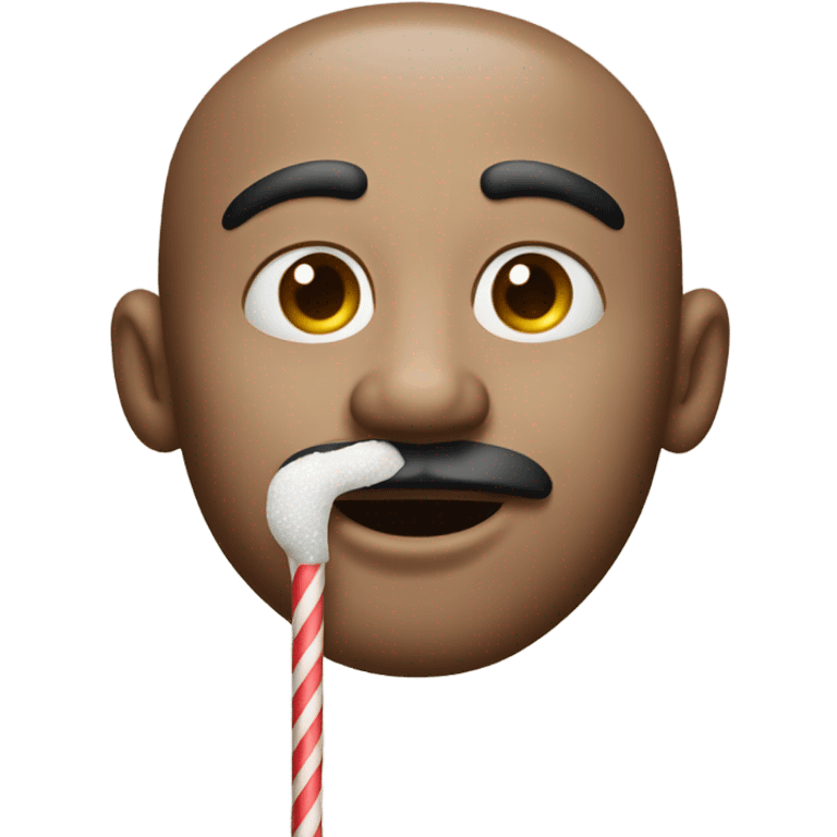 Man with sugar around his nose and mouth with a straw emoji