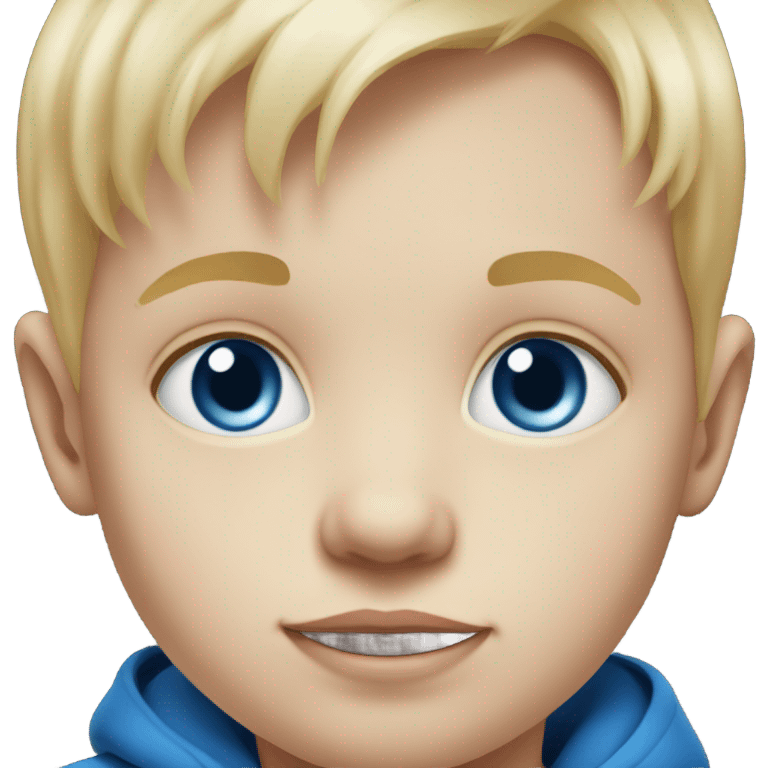 Toddler boy: realistic blonde hair portrait with blue eyes emoji