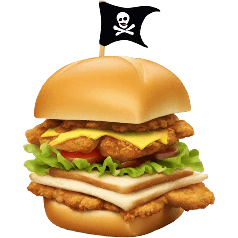 Pirate chicken sandwich emoji