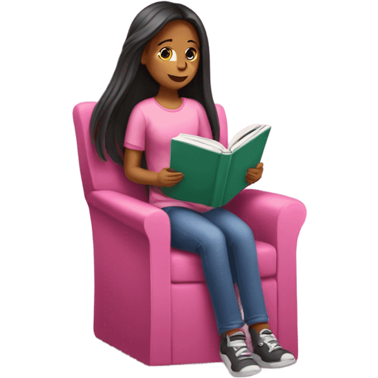 Girl reading pink Book  emoji