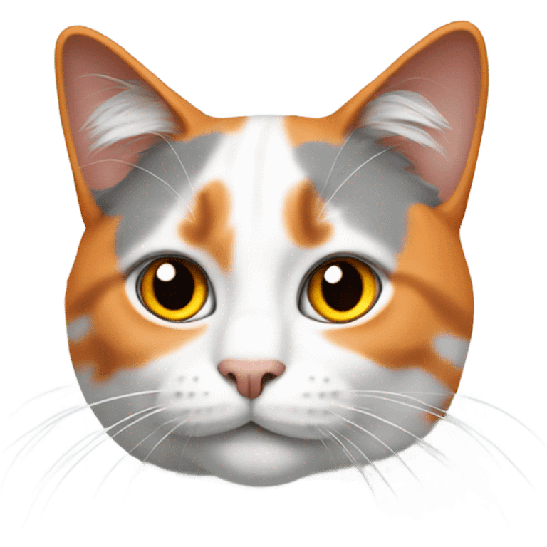 Cat orange, white and grey emoji