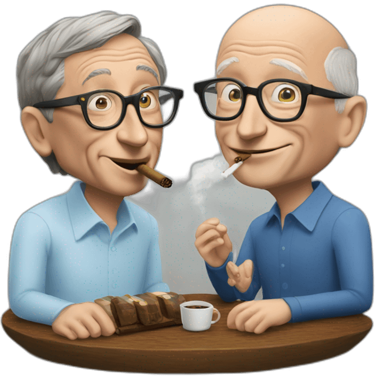 bill gates and jeff bezos smoking cigars emoji