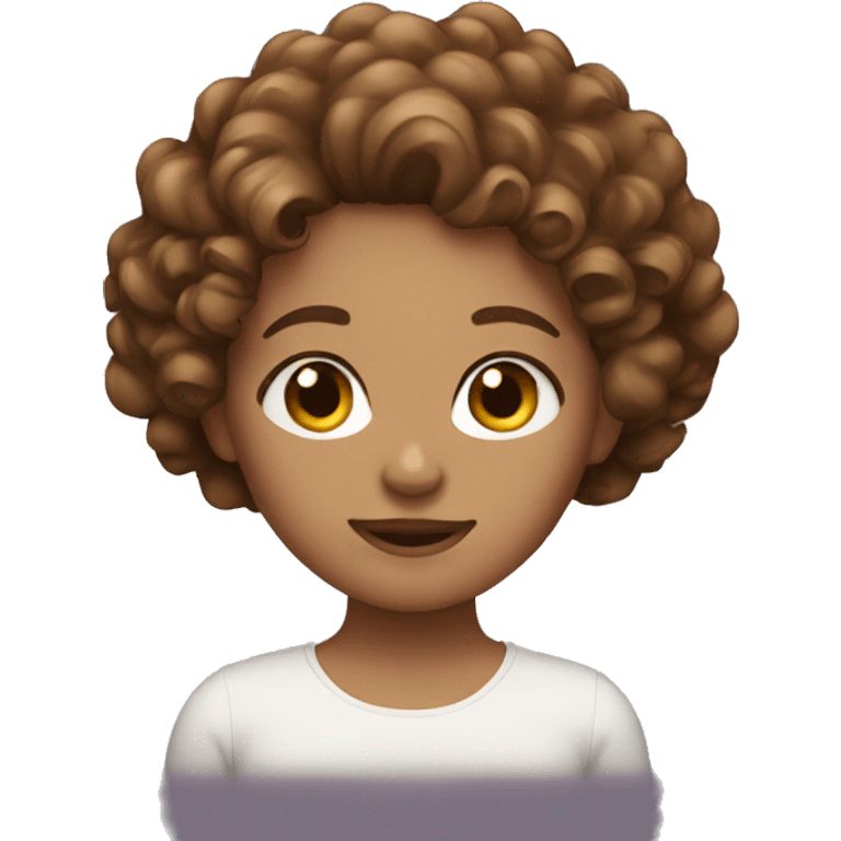 girl with brown curly hair  emoji