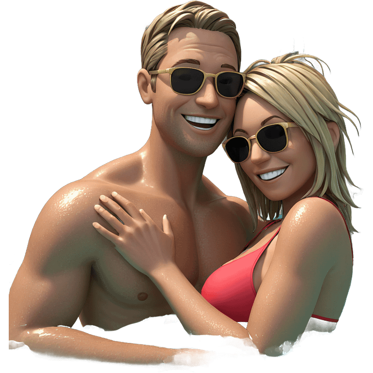 couple enjoying summer water emoji