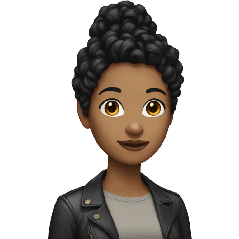 woman black curly hair emoji