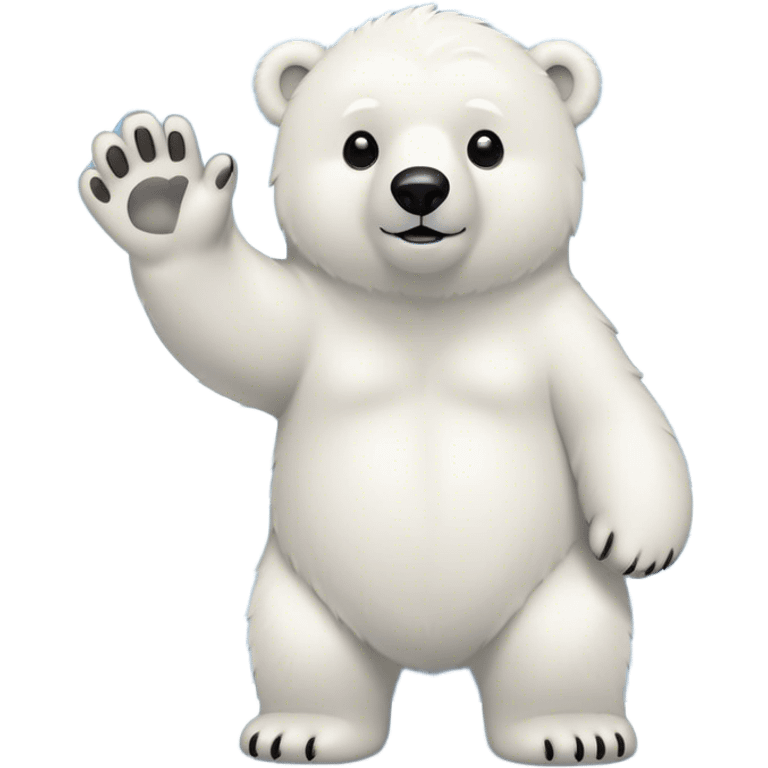 Polar bear waving  emoji