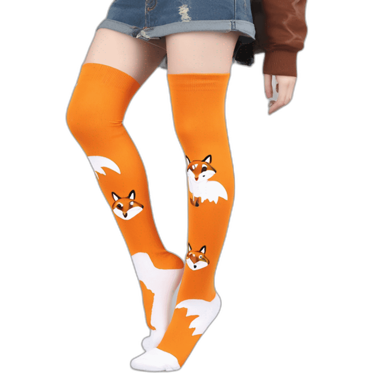 Fox boy computer programmer thigh high socks emoji