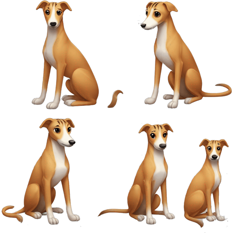 Fawn tiger greyhound sitting emoji